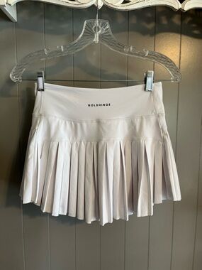 Goldhinge White pleated tennis skirt